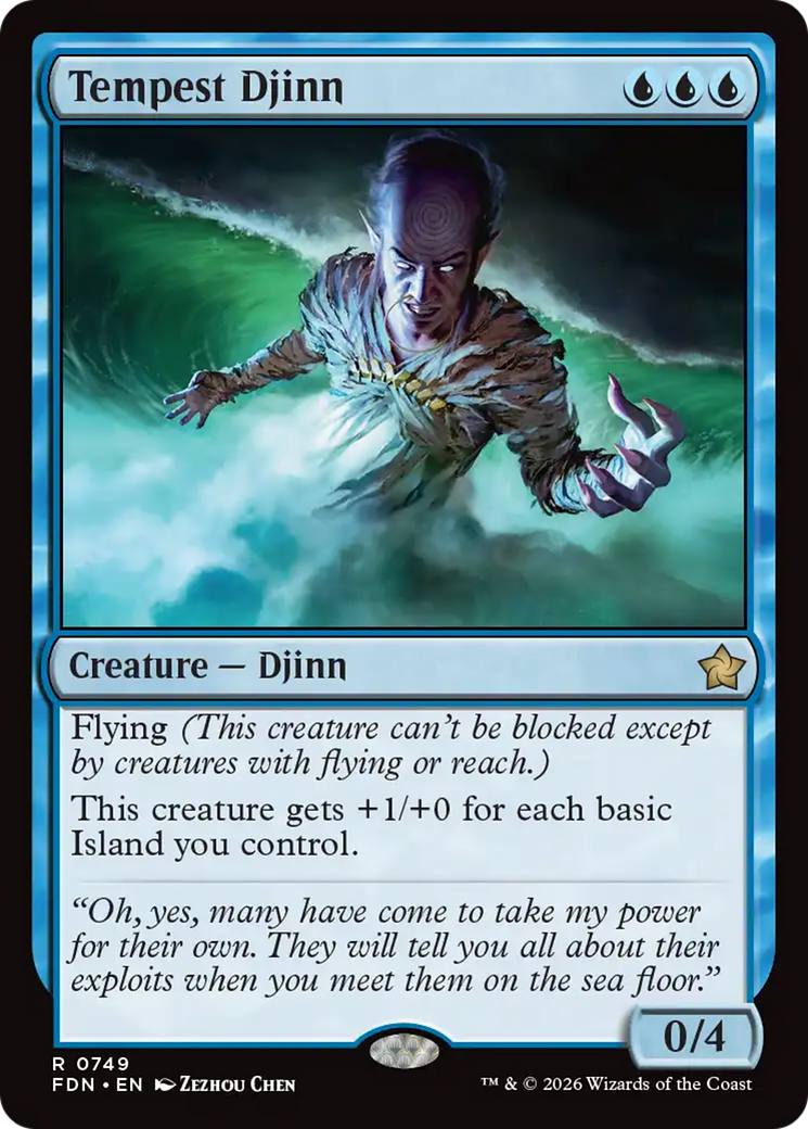 Tempest Djinn (0749) [Foundations] | Cards and Coasters CA