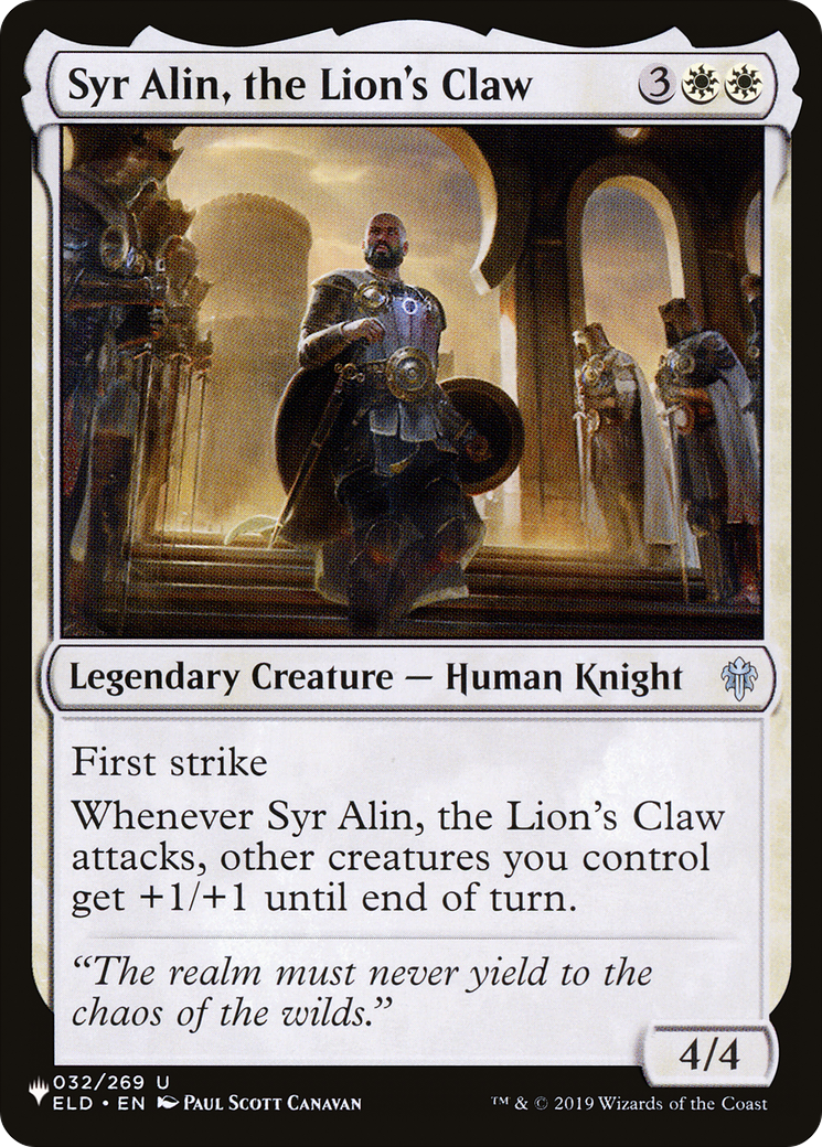 Syr Alin, the Lion's Claw [The List Reprints] | Cards and Coasters CA