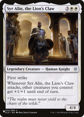 Syr Alin, the Lion's Claw [The List Reprints] | Cards and Coasters CA