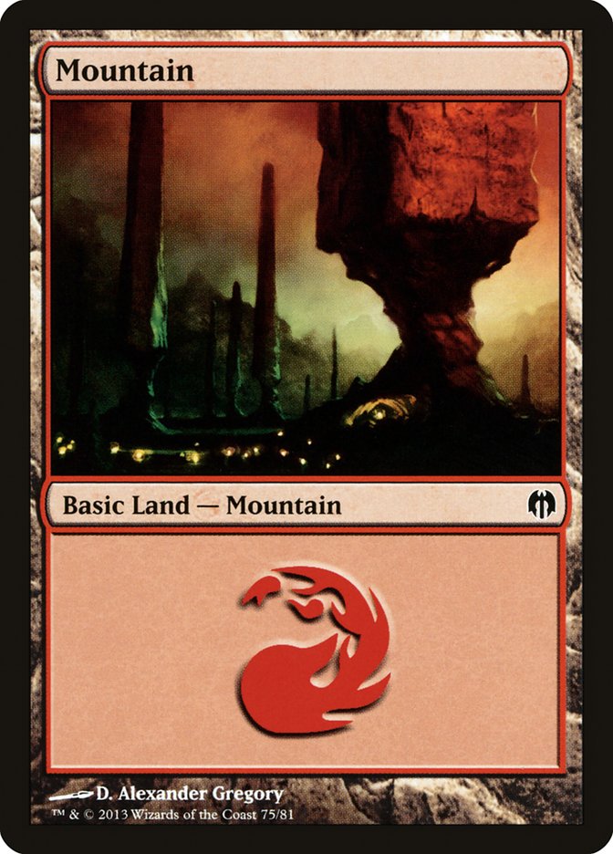 Mountain (75) [Duel Decks: Heroes vs. Monsters] | Cards and Coasters CA