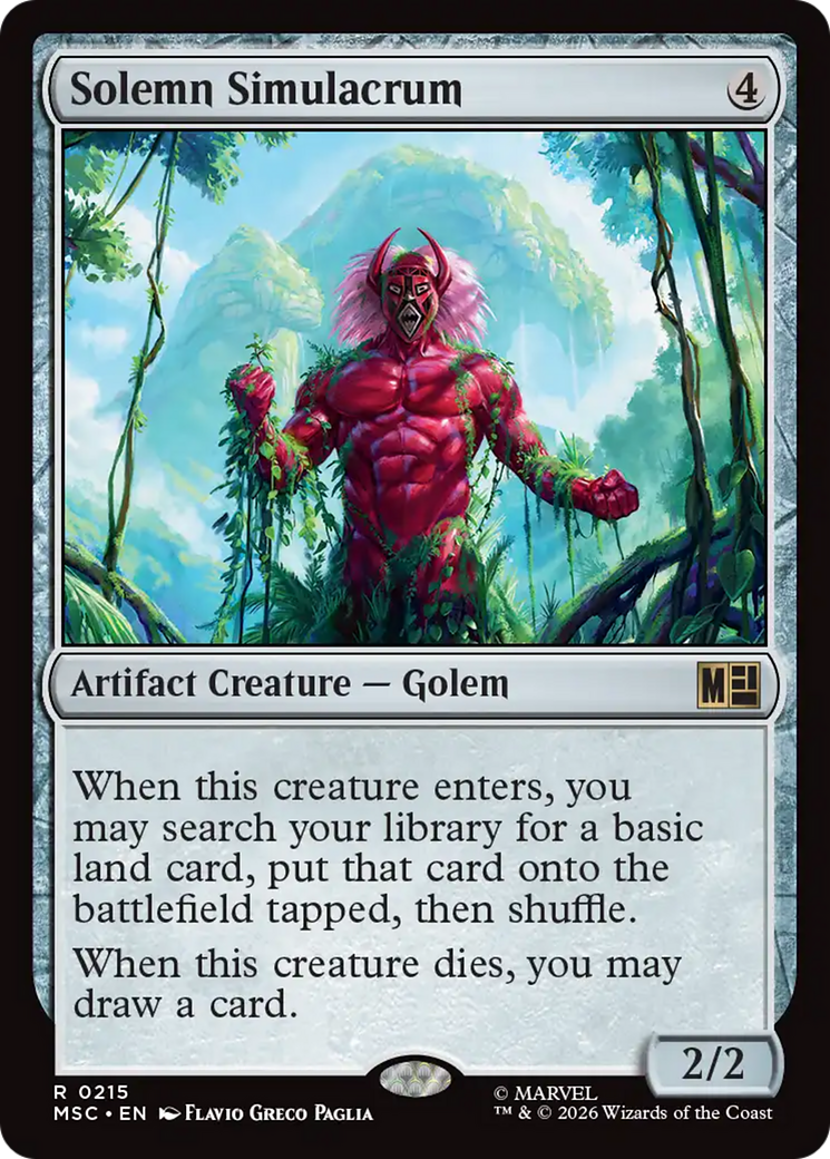 Solemn Simulacrum (Surge Foil) [Marvel Super Heroes Commander] | Cards and Coasters CA