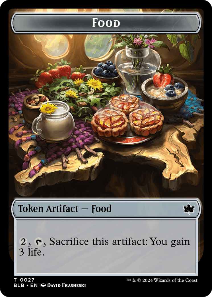 Food // Pawpatch Recruit Double-Sided Token [Bloomburrow Tokens] | Cards and Coasters CA