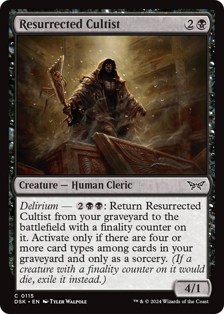 Resurrected Cultist [Duskmourn: House of Horror] | Cards and Coasters CA