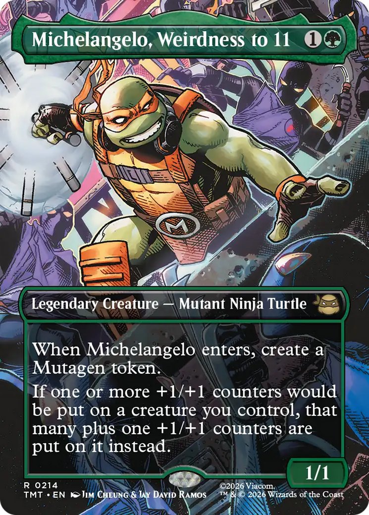 Michelangelo, Weirdness to 11 (Borderless) [Teenage Mutant Ninja Turtles] | Cards and Coasters CA