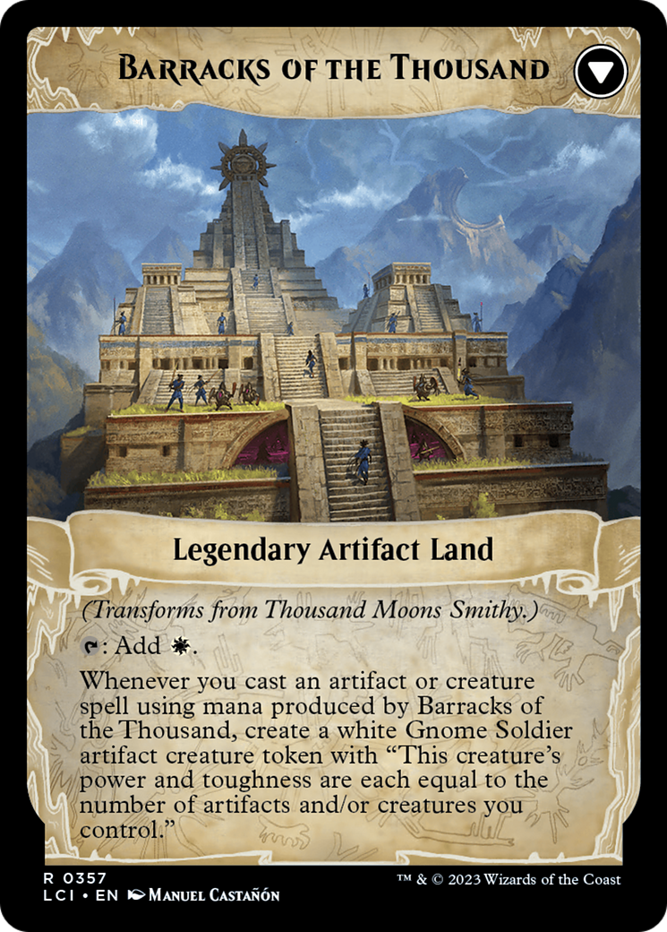 Thousand Moons Smithy (Extended Art) // Barracks of the Thousand [The Lost Caverns of Ixalan] | Cards and Coasters CA