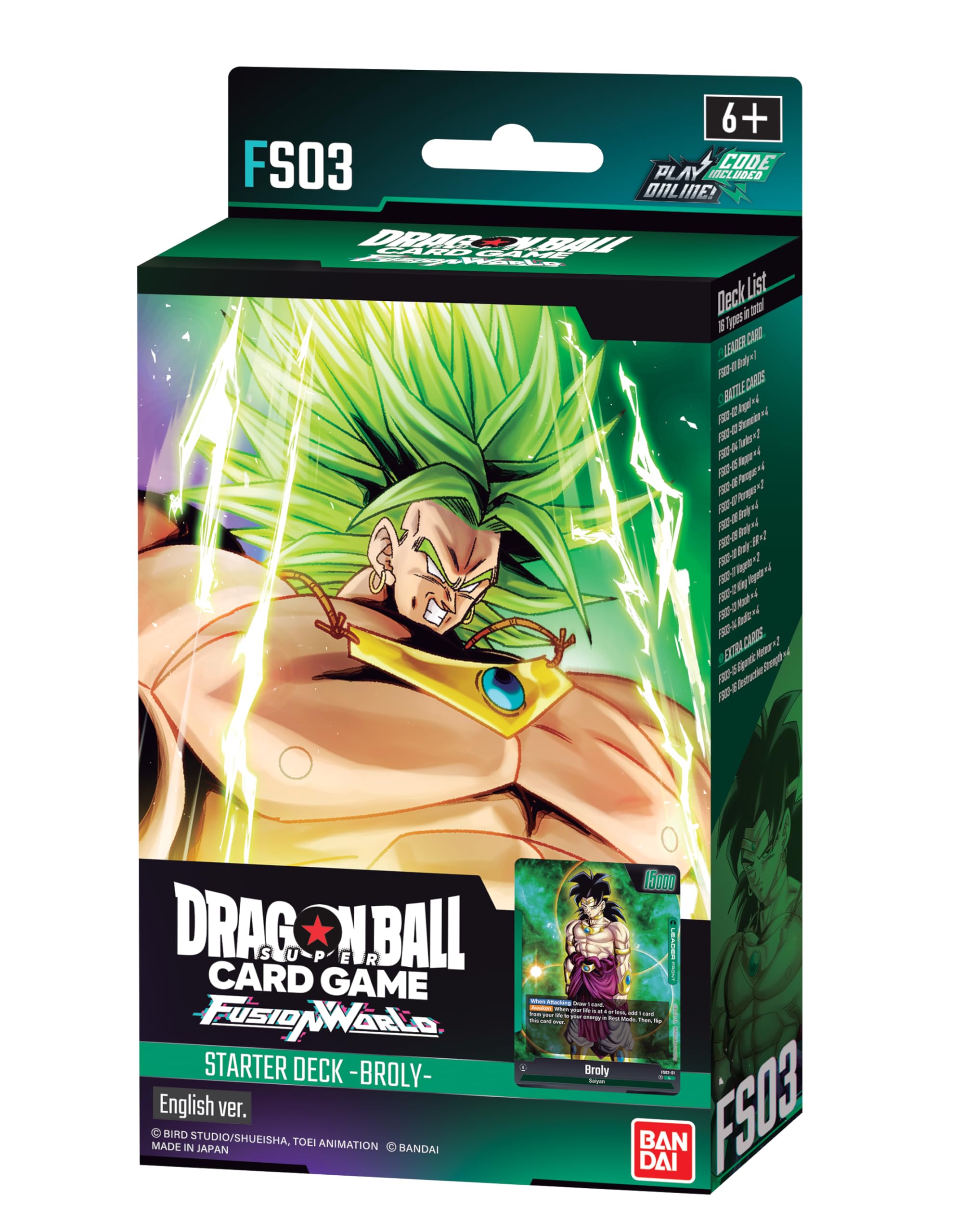 Dragon Ball Fusion World - Starter Deck - Broly FS03 | Cards and Coasters CA