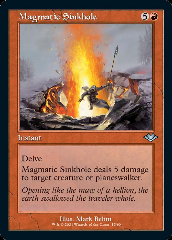 Magmatic Sinkhole (Retro Foil Etched) [Modern Horizons] | Cards and Coasters CA