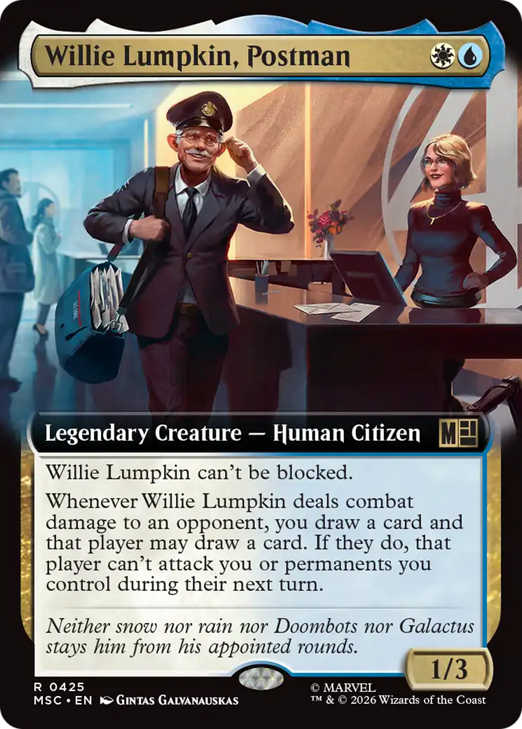 Willie Lumpkin, Postman (Extended Art) [Marvel Super Heroes Commander] | Cards and Coasters CA