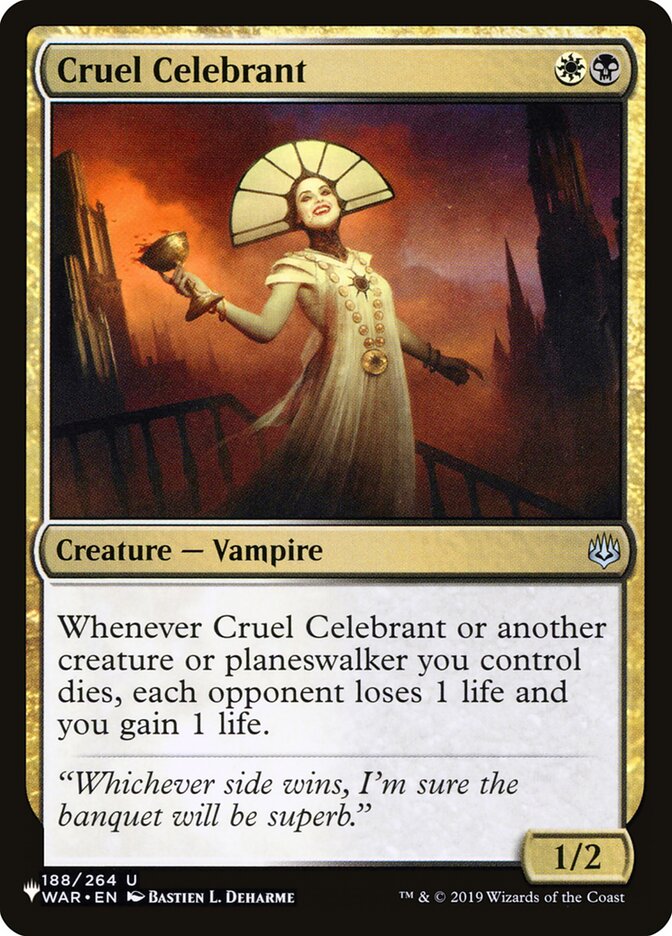 Cruel Celebrant [The List] | Cards and Coasters CA