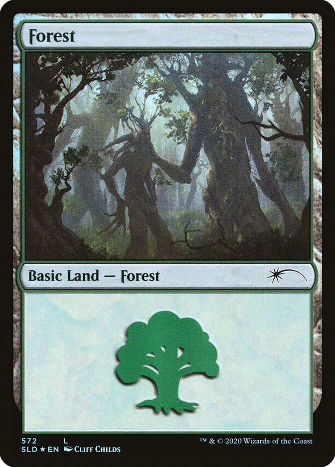 Forest (Tree Hugging) (572) [Secret Lair Drop Promos] | Cards and Coasters CA