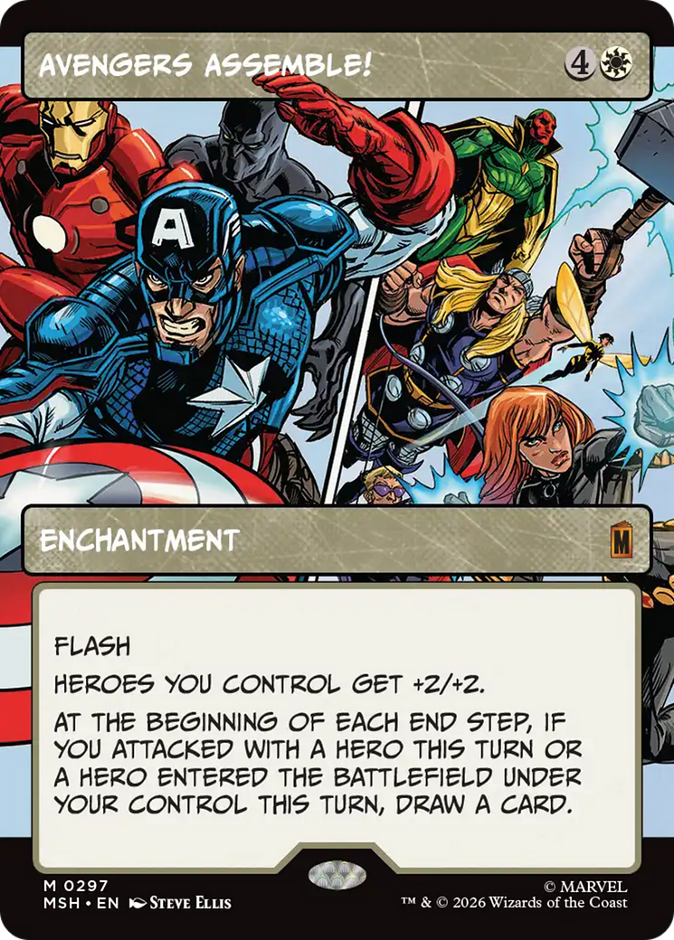 Avengers Assemble! (Borderless) (0297) [Marvel Super Heroes] | Cards and Coasters CA