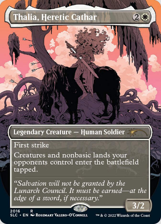 Thalia, Heretic Cathar (Borderless) [Secret Lair Countdown Kit] | Cards and Coasters CA