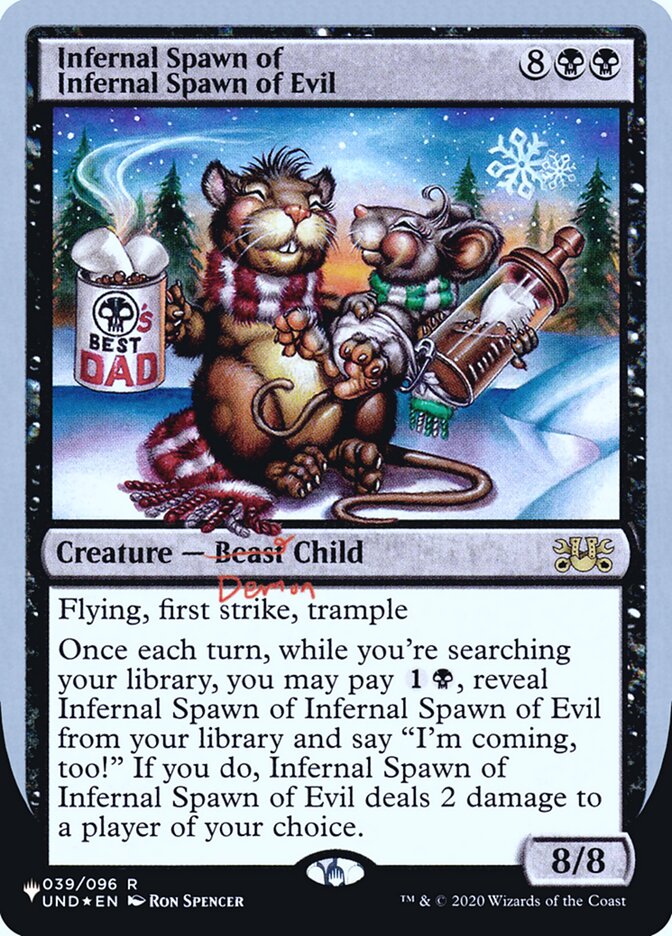 Infernal Spawn of Infernal Spawn of Evil (Unfinity Foil Edition) [The List] | Cards and Coasters CA