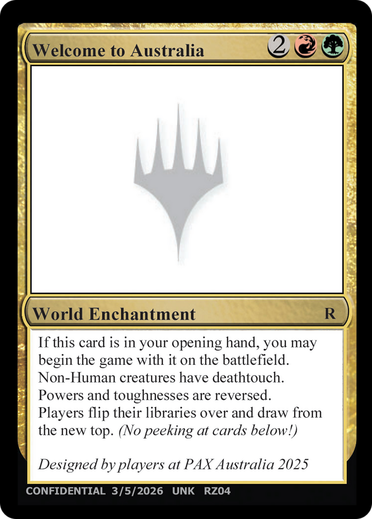 Welcome to Australia [Unknown Event] | Cards and Coasters CA