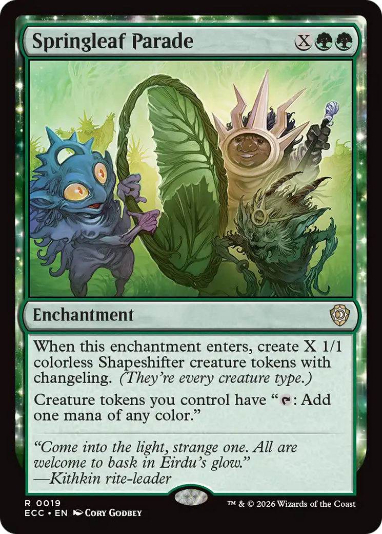 Springleaf Parade [Lorwyn Eclipsed Commander] | Cards and Coasters CA