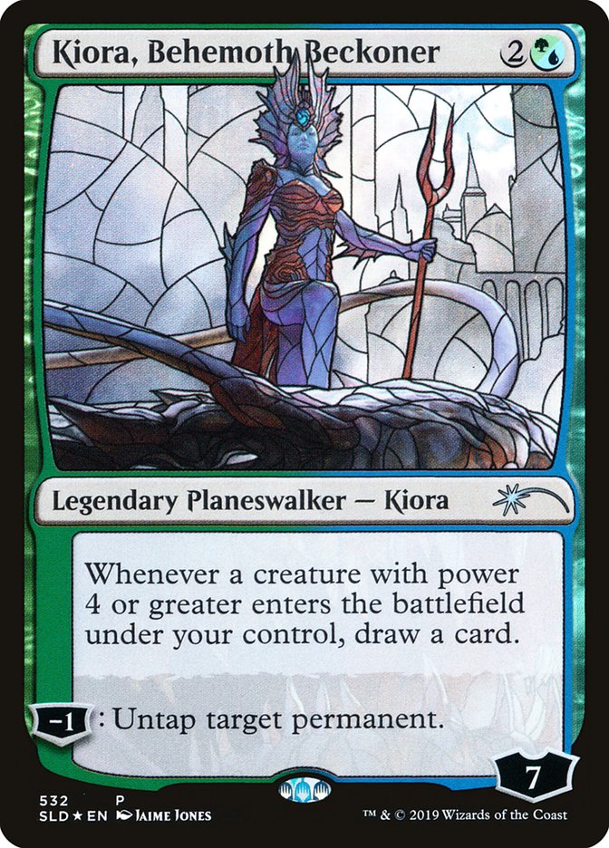 Kiora, Behemoth Beckoner (Stained Glass) [Secret Lair Drop Promos] | Cards and Coasters CA