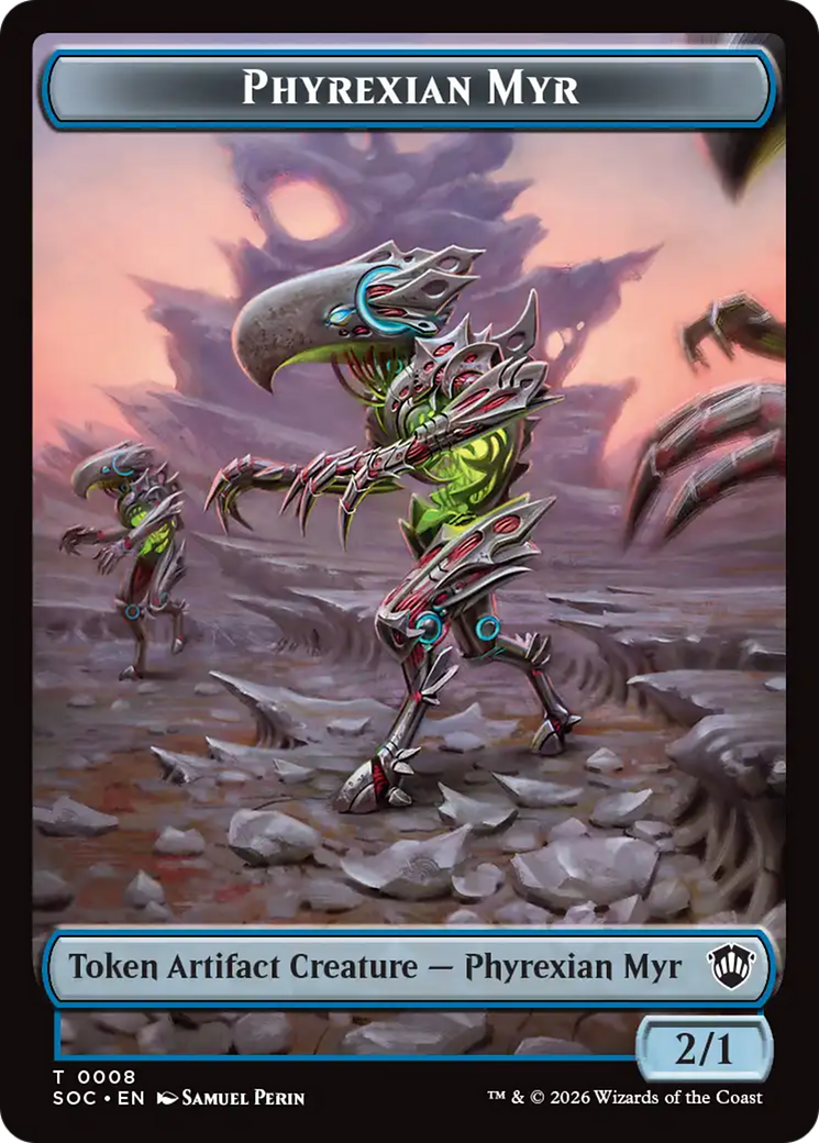 Elemental (0021) // Phyrexian Myr Double-Sided Token [Secrets of Strixhaven Commander Tokens] | Cards and Coasters CA