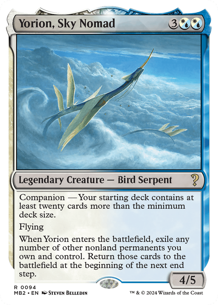 Yorion, Sky Nomad (White Border) [Mystery Booster 2] | Cards and Coasters CA