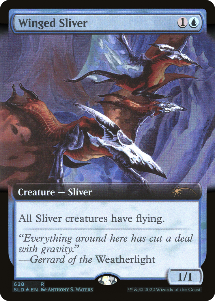 Winged Sliver (Extended Art) [Secret Lair Drop Promos] | Cards and Coasters CA