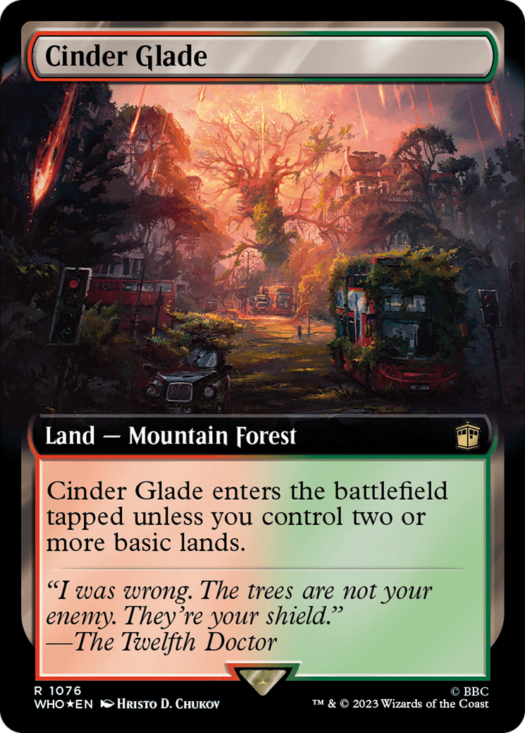 Cinder Glade (Extended Art) (Surge Foil) [Doctor Who] | Cards and Coasters CA