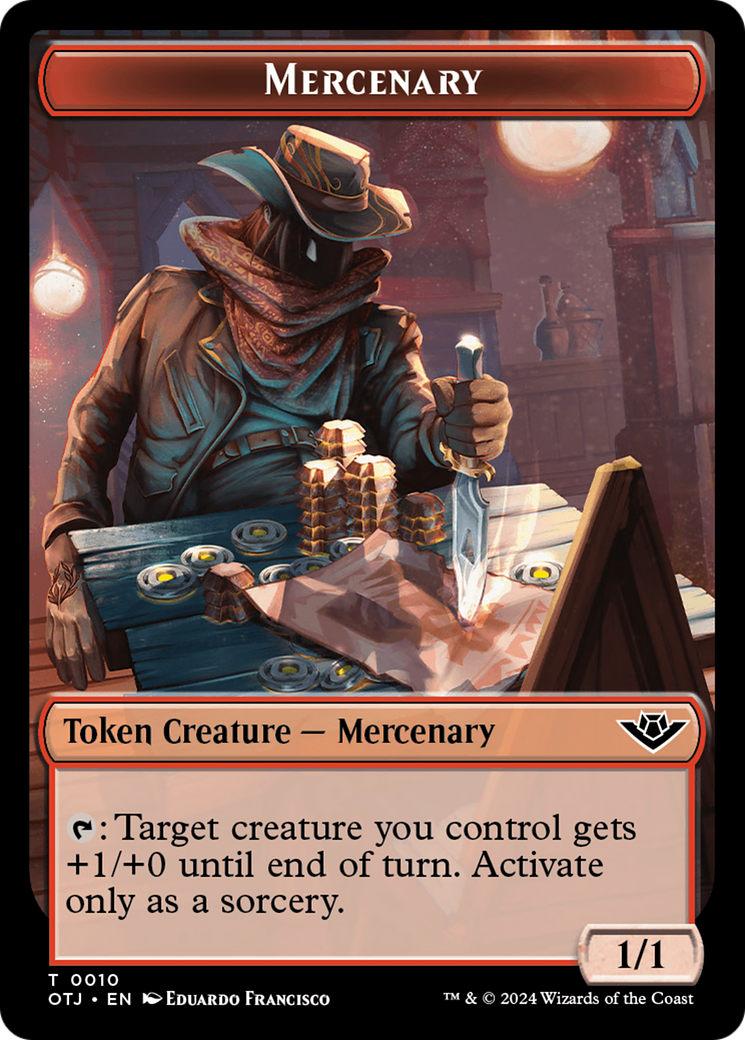 Mercenary // Construct Double-Sided Token [Outlaws of Thunder Junction Tokens] | Cards and Coasters CA