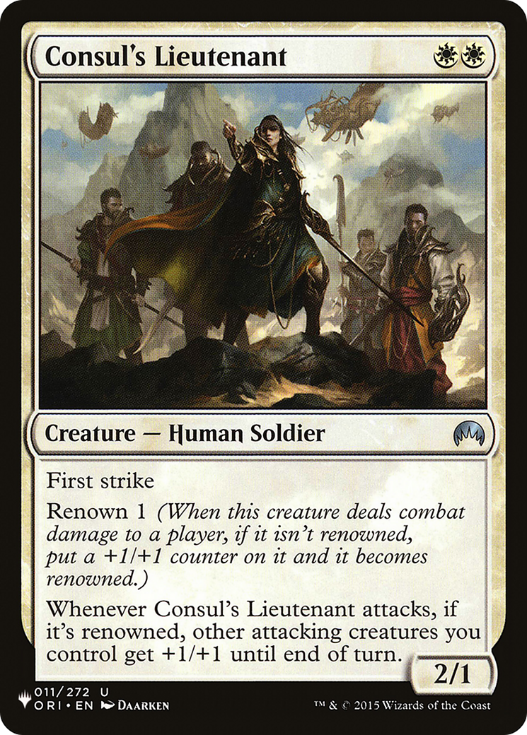 Consul's Lieutenant [The List Reprints] | Cards and Coasters CA