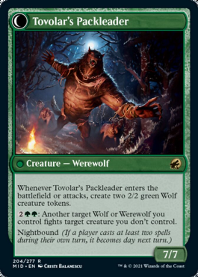 Tovolar's Huntmaster // Tovolar's Packleader [Innistrad: Midnight Hunt] | Cards and Coasters CA