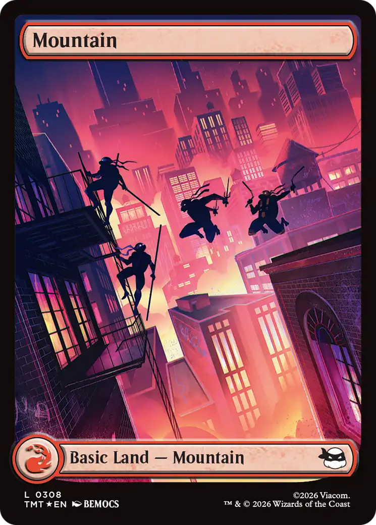 Mountain (0308) (Surge Foil) [Teenage Mutant Ninja Turtles] | Cards and Coasters CA