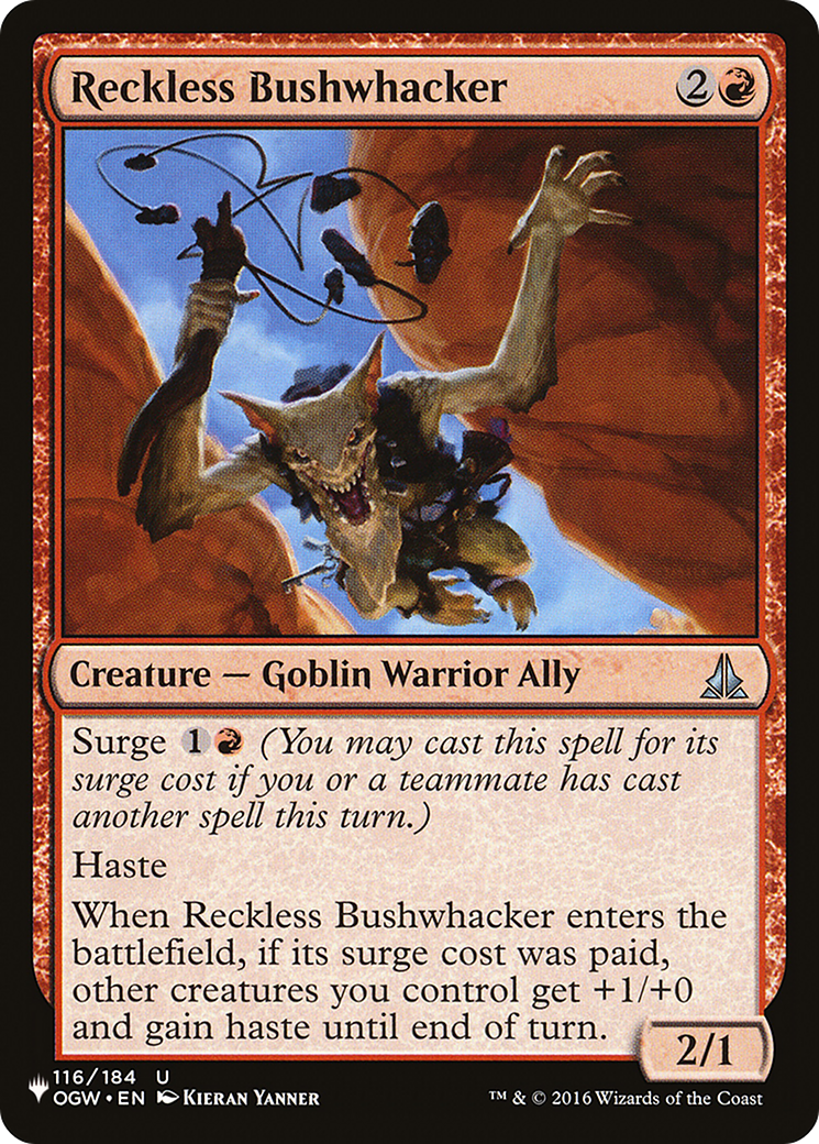 Reckless Bushwhacker [The List Reprints] | Cards and Coasters CA