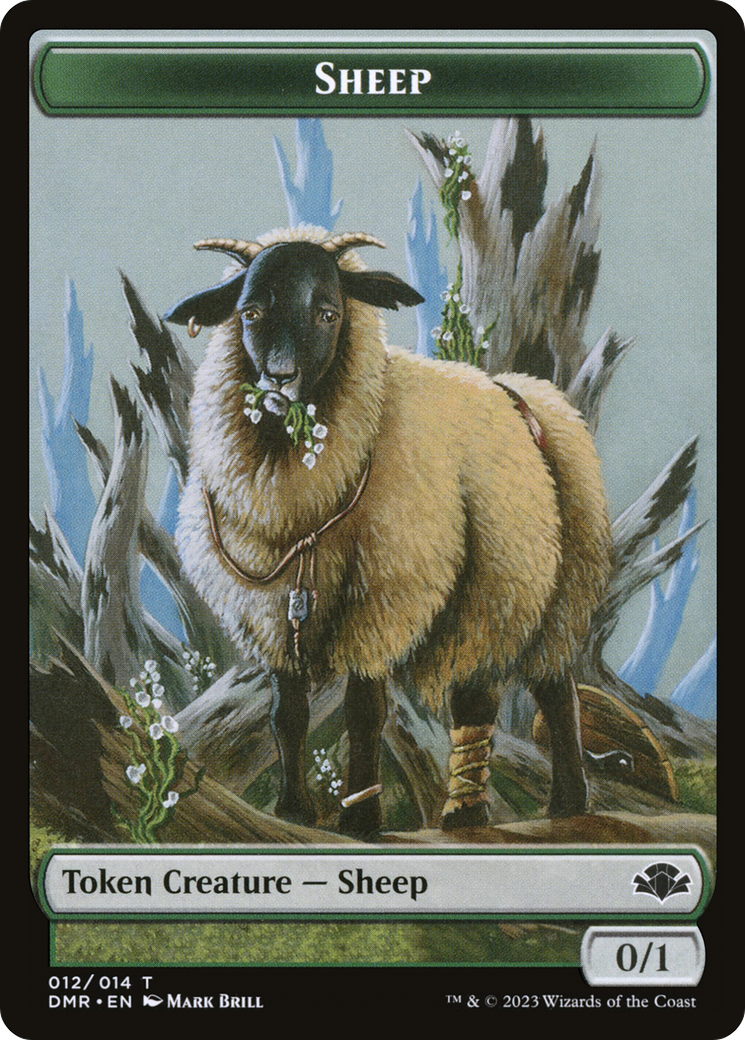 Sheep Token [Dominaria Remastered Tokens] | Cards and Coasters CA