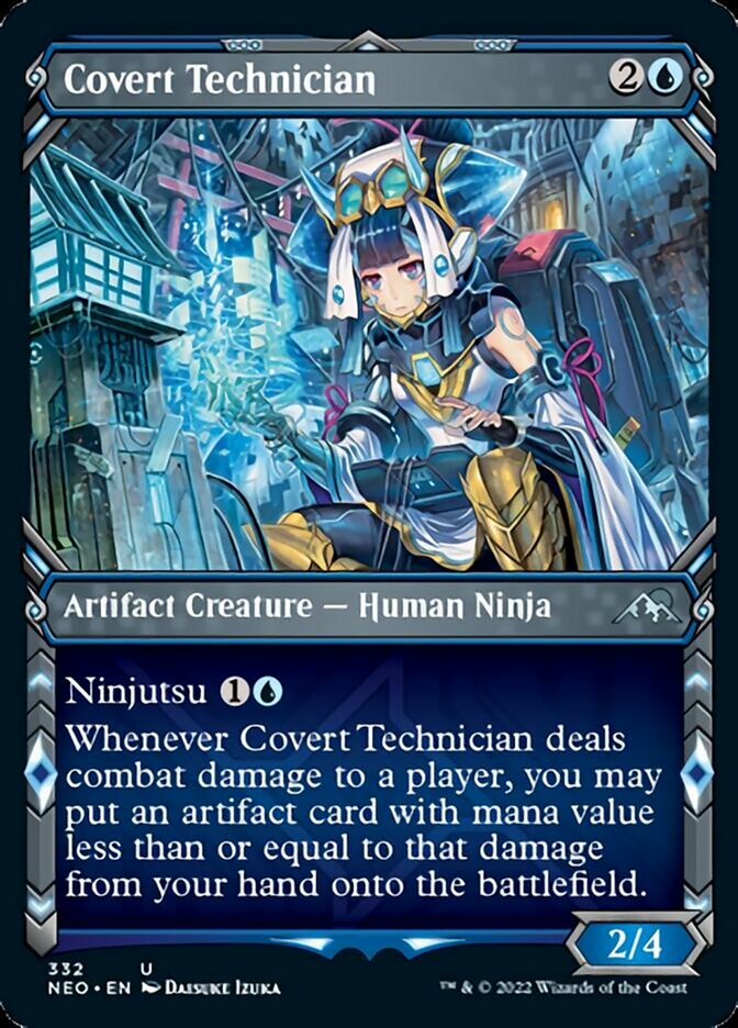 Covert Technician (Showcase Ninja) [Kamigawa: Neon Dynasty] | Cards and Coasters CA