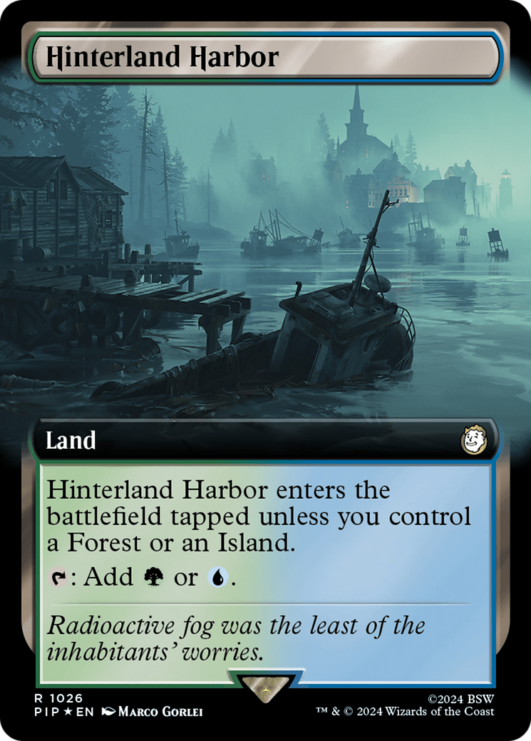 Hinterland Harbor (Extended Art) (Surge Foil) [Fallout] | Cards and Coasters CA