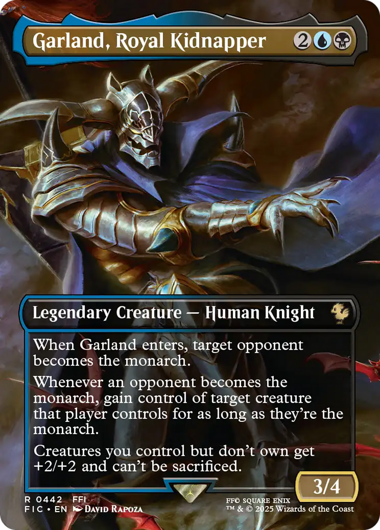 Garland, Royal Kidnapper (Borderless) [FINAL FANTASY Commander] | Cards and Coasters CA