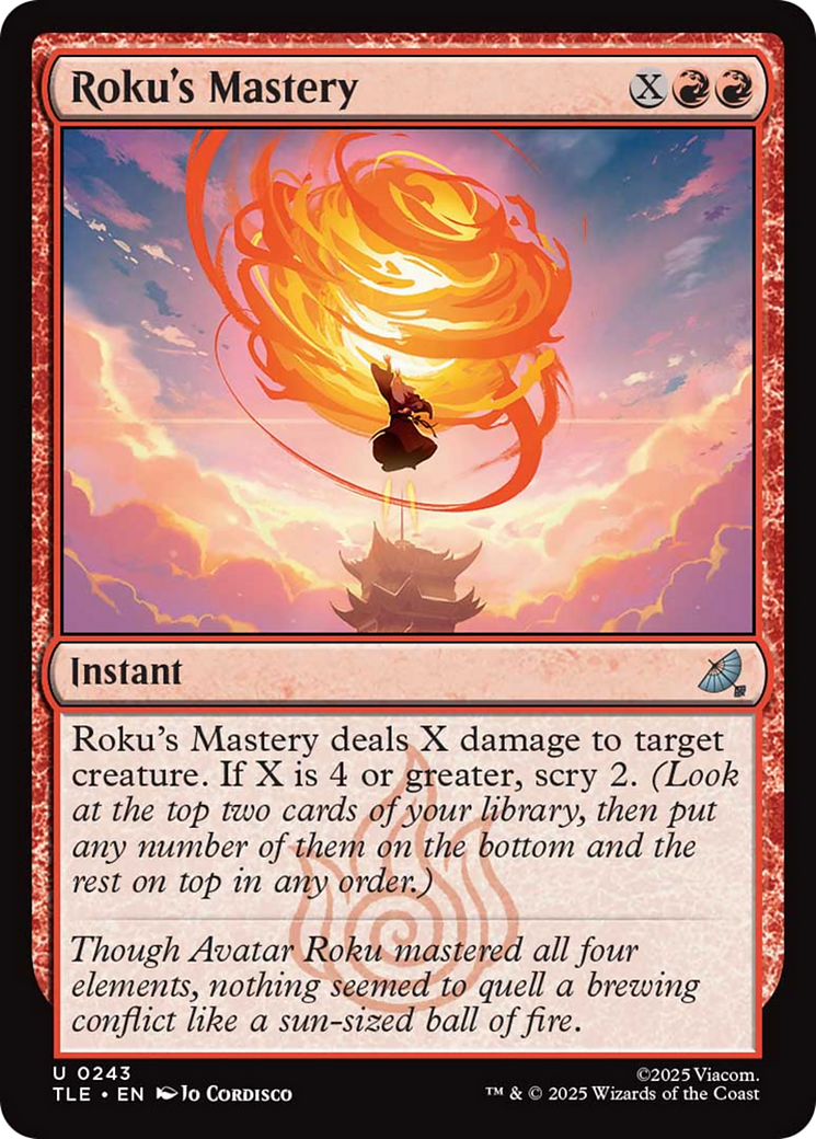 Roku's Mastery [Avatar: The Last Airbender: Eternal-Legal] | Cards and Coasters CA