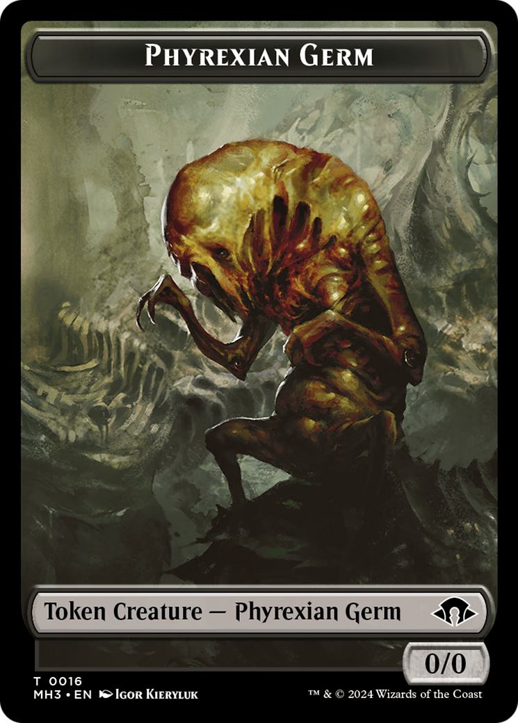 Phyrexian Germ // Emblem - Tamiyo, Seasoned Scholar Double-Sided Token [Modern Horizons 3 Tokens] | Cards and Coasters CA