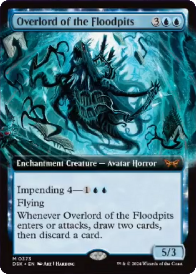 Overlord of the Floodpits (Extended Art) [Duskmourn: House of Horror] | Cards and Coasters CA