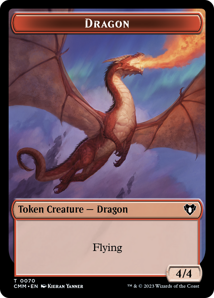 Dragon // Kor Ally Double-Sided Token [Commander Masters Tokens] | Cards and Coasters CA