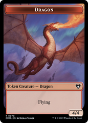 Dragon // Kor Ally Double-Sided Token [Commander Masters Tokens] | Cards and Coasters CA