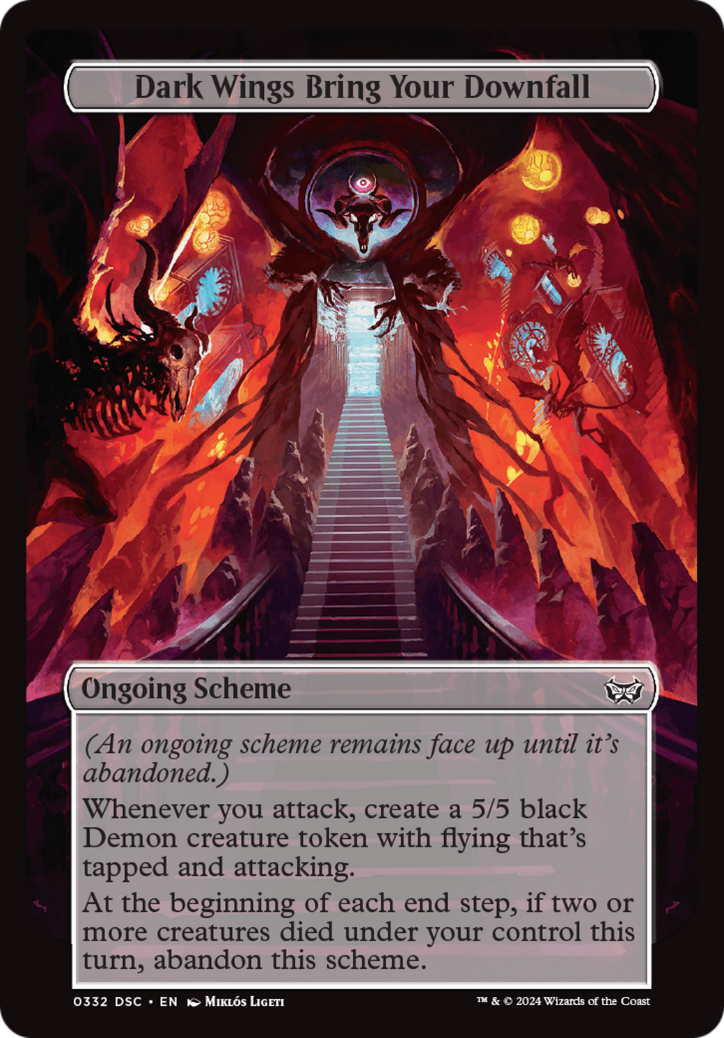 Dark Wings Bring Your Downfall (Full Art) [Duskmourn: Archenemy] | Cards and Coasters CA