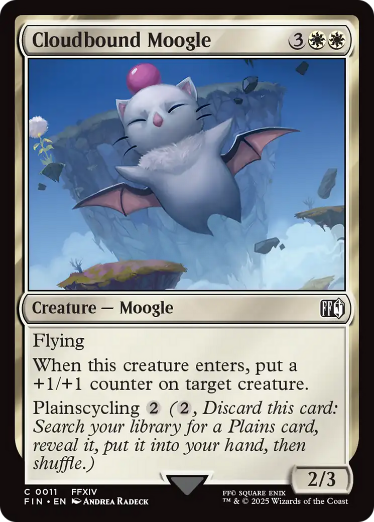 Cloudbound Moogle [FINAL FANTASY] | Cards and Coasters CA