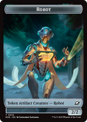 Robot // Emblem - Tezzeret, Cruel Captain Double-Sided Token [Edge of Eternities Tokens] | Cards and Coasters CA