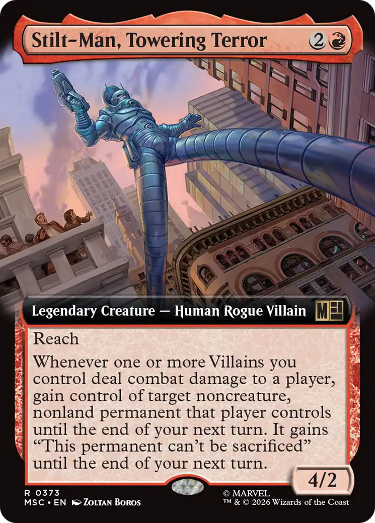 Stilt-Man, Towering Terror (Extended Art) [Marvel Super Heroes Commander] | Cards and Coasters CA