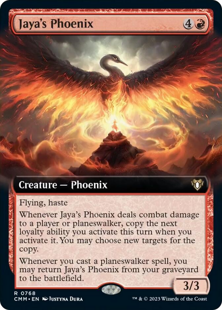 Jaya's Phoenix (Extended Art) [Commander Masters] | Cards and Coasters CA