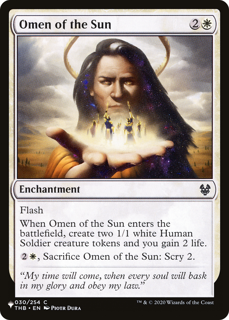 Omen of the Sun [The List Reprints] | Cards and Coasters CA