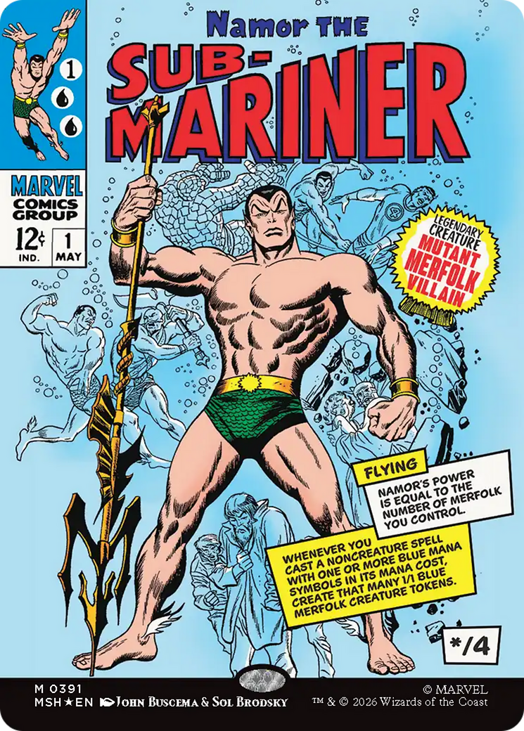 Namor The Sub-Mariner (Borderless) [Marvel Super Heroes] | Cards and Coasters CA
