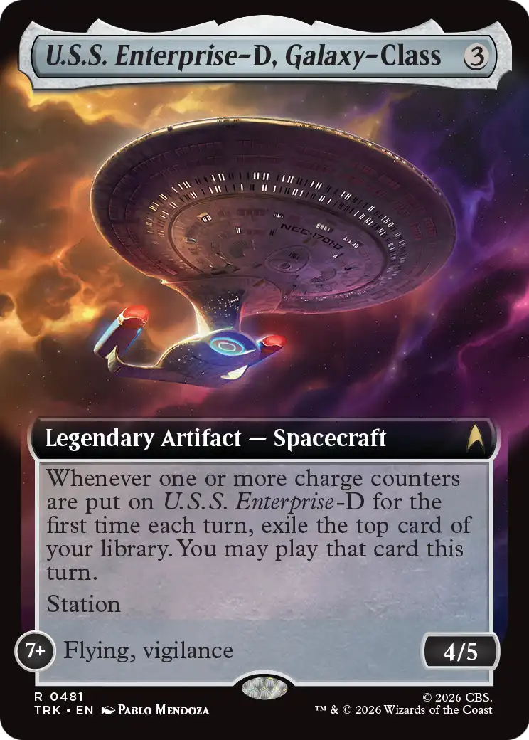 U.S.S. Enterprise-D, Galaxy-Class (Extended Art) [Star Trek] | Cards and Coasters CA