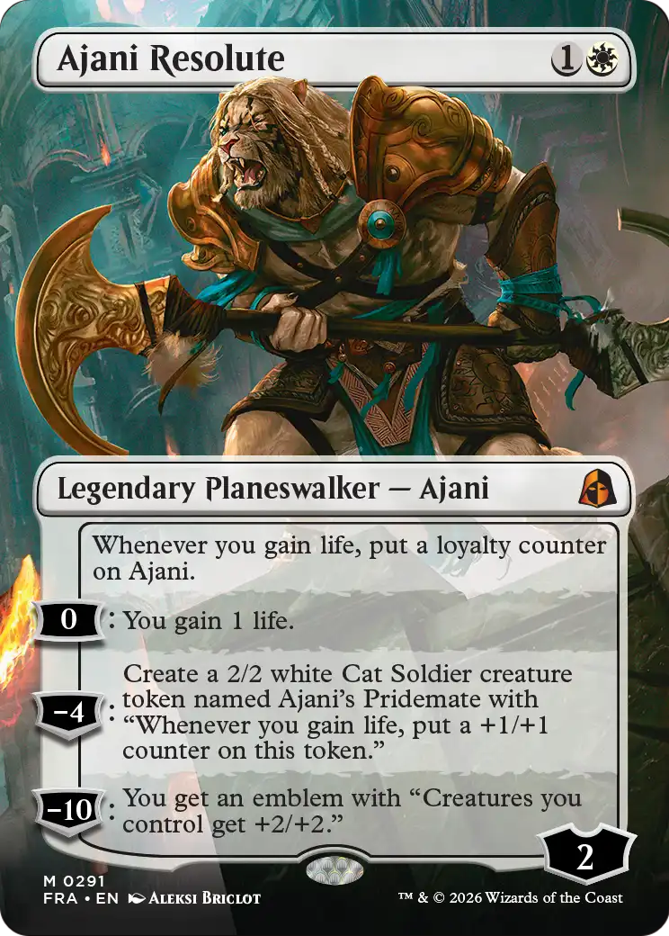 Ajani Resolute (Borderless) [Reality Fracture] | Cards and Coasters CA