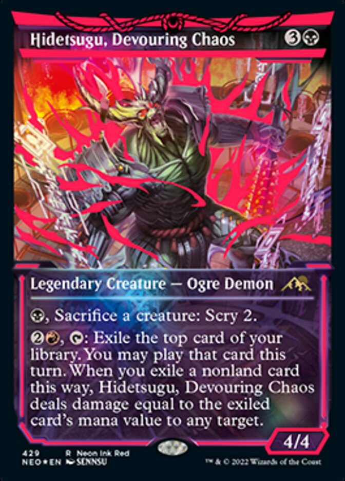 Hidetsugu, Devouring Chaos (Neon Ink Red) [Kamigawa: Neon Dynasty] | Cards and Coasters CA