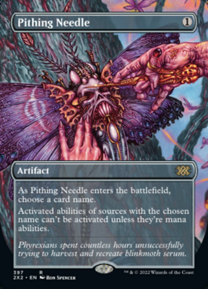 Pithing Needle (Borderless Alternate Art) [Double Masters 2022] | Cards and Coasters CA