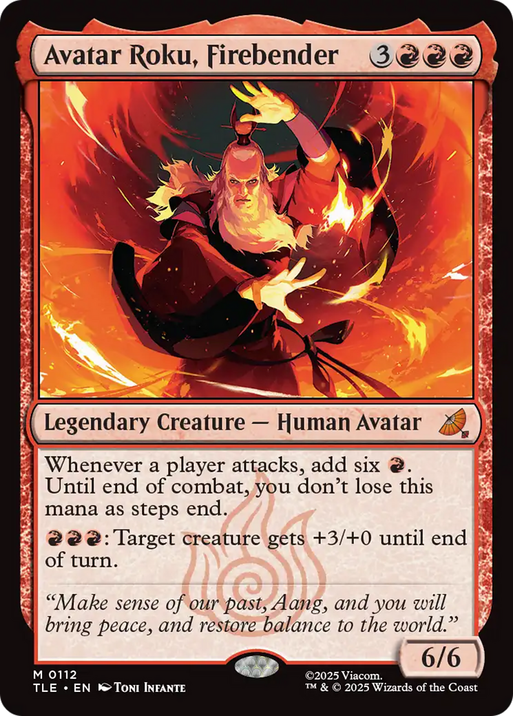 Avatar Roku, Firebender [Avatar: The Last Airbender: Eternal-Legal] | Cards and Coasters CA